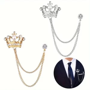 Royal Crown Crystal Lapel Pin