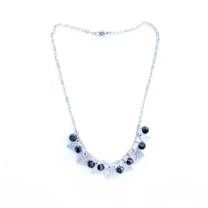 Onyx Glass Silver Necklace